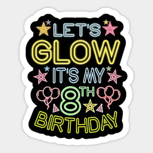 Let's Party It's My 8th Birthday Gift Sticker